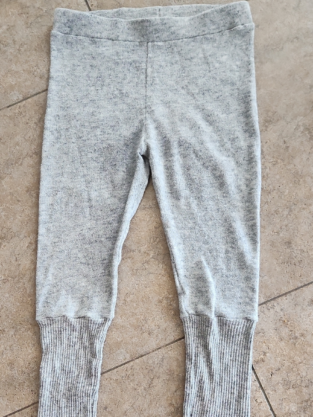Free People...Gray Ribbed Knit Leggings - Picture 2 of 12